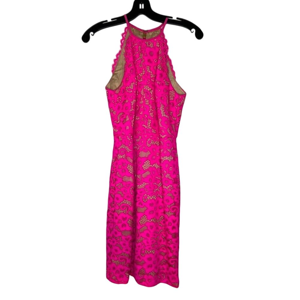 Trina Turk Women’s Size 4 Pink Lace Sleeveless Sheath Dress Party